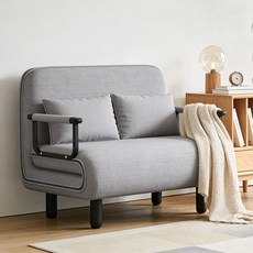 다용도 접이식 소파베드 1인용/2인용 등받이 조절 가능 편안한 거실 침실용 쇼파 침대겸용, 연그레이 100cm