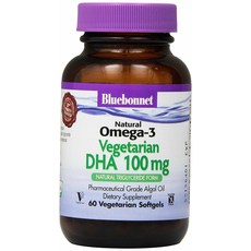 Bluebonnet Natural Omega-3 素食 DHA 100mg 素食軟膠囊, 60 件, 1個