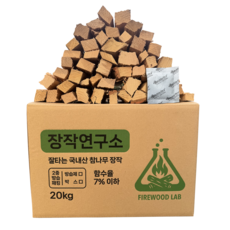 장작연구소 3차 건조 2중 방습 참나무 장작, 1개, 20kg