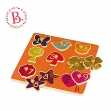 B. 木製數字拼圖 兒童早教益智玩具 形狀認知 數字學習, 1套, 9片