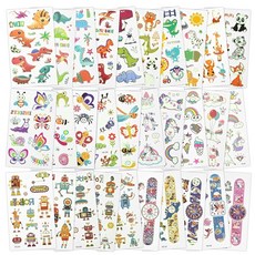 ATOMUS 야광 타투 30장 혼합 스타일 임시 스티커 동물 유니콘 로봇 공룡 곤충 시계 디자인 남아 및 여아용 생일 파티 용품 184504