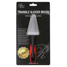 리케이 강아지 삼각 슬리커 브러쉬 3.5 x 4.5 x 17.5 cm, 블랙 + 레드, 1개