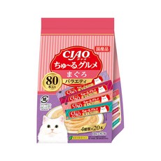 이나바 고양이 챠오츄르 버라이어티 짜먹는 간식 80p, 참치, 1120g, 1개