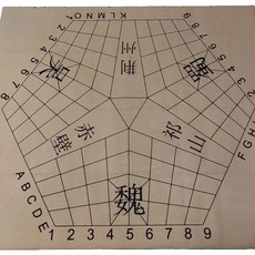 老街口 新款三人中國象棋 三色棋子親子互動遊戲-親子互動策略桌遊, 1個, 僅棋布（無棋子）