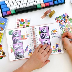 SokkubAttic So Gumpne Cut四格照片黏貼式相冊貼紙, 淡藍色