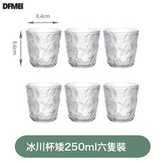 DFMEI 冰川杯玻璃杯家用水杯咖啡杯啤酒洋酒杯子樹紋女大容量, 1個
