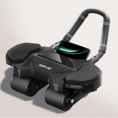 슬림랩 AB슬라이드 고급형 무소음 복근운동기구, 블랙, KR-SLIM + 무릎패드