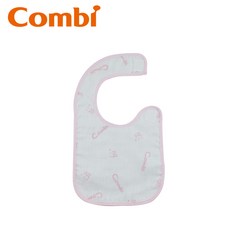 Combi 嬰兒圍兜 柔軟親膚 立體剪裁 方便攜帶 多款可愛圖案, 粉色, 1件, 1入