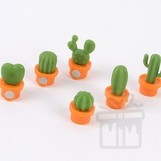 인테리어 미니어처 냉장고자석 6P 미니 선인장 자석 귀여운자석, 오렌지