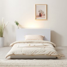 이프 단리 저상형 LED헤드 침대 프레임, 화이트 FGS1220