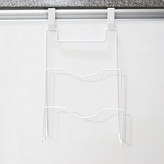 공간 문 화이트 싱크대 후크 걸이 정리대 무타공 냄비 활용 수납 도어 뚜껑