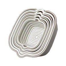 리딜 세척바구니 8P 채반 다용도 물빠짐 과일 채소 설거지 주방용품, 1세트, 그레이&화이트