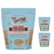 밥스레드밀 퀵 쿠킹 롤드 오트 홀그레인, 907g, 3개