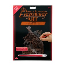 Copper Foil Engraving Art Kit 8"X10" - Giraffe & Baby, 기린