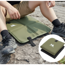 캠시트 등산 휴대용 방석 2개, 블랙/카키