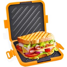 전자레인지 토스터 & 샌드위치 메이커5분 파니니 프레스 그릴드 치즈 토스티 메이커 RV 에센셜 가정 사무실 기숙사를 위한 빠른 조리 식기세척기 안전 조리기구, Lemon Yellow