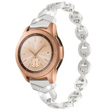 Galaxy Watch 4 3 2 經典 Active 兼容立方錶帶, 銀色