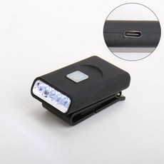 [이것저것닷컴]G016 캡라이트 충전식 모자부착형랜턴, 블랙 C-tyep, 1개