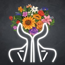 LED 네온 플라워샵 네온사인 USB포트 방수 에너지 절약, 흰색