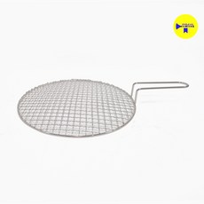 INSAVII 스텐 망석쇠 원형 손잡이 숯불구이 바비큐 불판 직화용 그릴 고기, 295mm, 1개