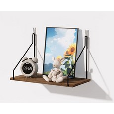 SoaShower 후크가 있는 칸막이 선반 - 작업용 30cm(11.8인치) 사무실 칸막이 액세서리 칸막이 장식용 플로팅 벽 선반 칸막이 벽 보관 및 사무실 장식용 걸이 정, 브라운