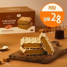 유키모찌 저당 로우슈가 (냉동) 아이스크림 모나카 솔티드카라멜맛 4개입, 2박스, 560ml