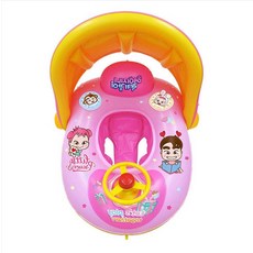 한살여아물놀이 햇빛가리개보행기튜브 베이비튜브 쿠션보행기, 1개