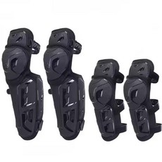 오토바이보호대 부상방지 팔꿈치 무릎 프로텍터 전동자전거 안전장비 4종세트, 프리사이즈, 1개, 무릎+팔꿈치 보호대 블랙