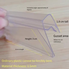 50개 8x3cm 라벨 카드 슬롯 유리 상자 플라스틱 가격표 스낵 선반 틸트, 01 8x3x1cm 50pcs