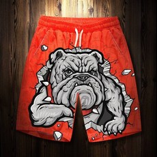 불독 남자 바닷가 비치팬츠 반바지 바닷가 휴양지 웨이트 헬스
