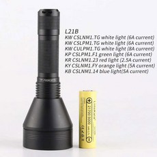 Convoy 다중 옵션 손전등 L21B, 5) KW CSLPM1.TG - 21700 - 12 g, 1개