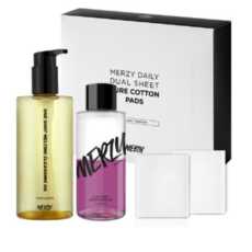 머지 원 샷 멜팅 클렌징 오일 300ml + 굿 베리 립 앤 아이 리무버 210ml + 데일리 듀얼 시트 순면 화장솜 300p 세트 3종, 7세트
