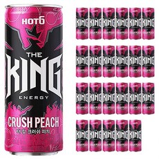 롯데 달콤한 복숭아향 핫식스 더킹 크러쉬피치 에너지드링크 355ml 24캔, 96개입