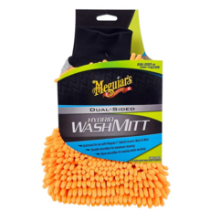 Meguiar's 美光 洗車手套 X210200 雙面設計磁釉專用 雪尼爾 毛絨纖維 庫柏蒂諾, 1個, 橘色、灰色