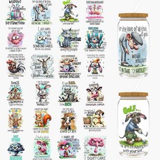 Dorsbaby Quotes UV DTF 컵 랩 24개 473.2ml(16온스) 단열 머그 유리병 물병 및 머그잔에 적합