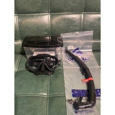 PROBLUE Orion PRO 潛水浮潛單面鏡呼吸管套組 MS-152B，舒適貼合，防浪排水，水下清晰視野, 黑色面鏡+呼吸管