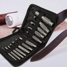 12 PCS 스틸 중공 가죽 펀치 세트 1/8-3/48 인치 (3-19mm) 시계 천 벨트 개스킷을위한 둥근 구멍 펀치 세트