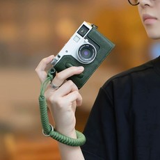 후지카메라 xhalf xhalf 케이스 보호 속사, 2. X-HALF 레트로 그린 케이스+스트랩, B. XHALF 레트로 그린 가죽 커버  녹색 꼰 손목