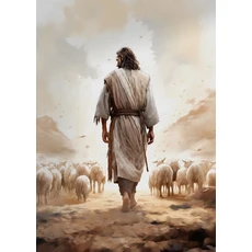 예수와 십자가 포스터 하나님의 양 뿔 기독교 벽 예술 그림 거실 홈 장식, 02 20X30cm Unframed, 21 9