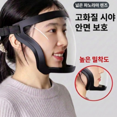 우디젠트 페이스 쉴드 고글 공사용 투명 마스크 헬멧 안면보호구 김서림방지, 1개, 블랙