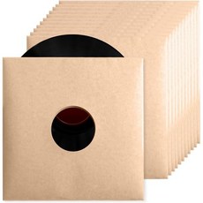 24PCS 12 비닐 레코드 LP 재킷 두꺼운 350gsm 골판지 커버 크래프트 마감 앨범 빈 내부 및 외부 소매브라운