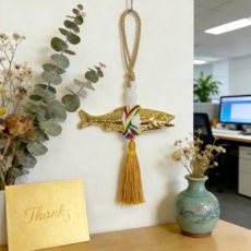 Eclatte 현관문 액막이 황금 명태, 골드