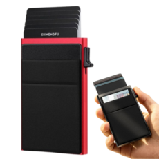 해피쇼핑 슬라이드 원터치 카드지갑 도난방지 버스카드 포켓 명함 케이스 아코디언 카드홀더
