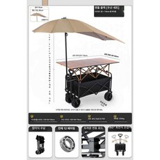 [unclehome4989] 다용도웨건, 1개, 오프로드 바퀴 블랙 120cm 우산