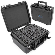 CASEMATIX 최대 40 Hohner 펜더 및 기타 하모니카와 호환되는 다중 하모니카용 대형 하모니카 케이스 12.7cm(5인치) - 방수 휴대용 케이스만 포함, CASEMATIX 최대 40 Hohner, 펜더 및 기, 1개