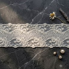 모니크 면 레이스 망사 망사레이스 폭8cm 180cm 360cm 내추럴 면레이스 면자수레이스 자수 레이스리본끈 토션레이스 레이스테이프 원단 리본레이스 자수레이스 레이스원단 망사원, 1개, 내추럴 180cm