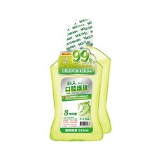白人 口腔護理漱口水系列 深層清潔、清新口氣 全家適用, 1個, 綠茶,550ml（1+1）
