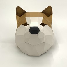 동물가면 가면만들기 3D 입체 종이가면 시바견 탈만들기, 상세 설명 참조