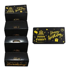 케이크 접이식 용돈 봉투 생일 축하금 봉투 용돈 이벤트, 1개, 블랙골드