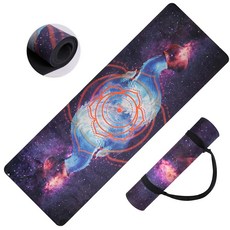 스트랩 논슬립 6mm 두께의 스웨이드 및 TPE 트리 오브 라이프 루트 차크라 디자인(72 u201Dx24 u201D) 요가 핫 테스 땀에 젖은 운동이 포함된 매트